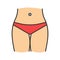 Slim woman waist color icon