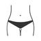 Slim woman waist glyph icon