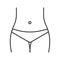 Slim woman waist linear icon