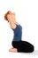 Slim Young Woman doing Neck Stretching Exercise