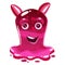 Slime jelli monster character, liquid red creature. Funny cute cartoon vector illustration