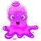 Slime jelli monster character, liquid violet creature. Funny cute cartoon vector illustration