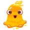 Slime jelli monster character, liquid yellow creature. Funny cute cartoon vector illustration