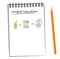 Slimming plan written in a notebook. vector illustration.