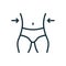 Slimming Waist. Man Loss Weight Line Icon. Shape Waistline Control Outline Icon. Male Body Slimming Linear Pictogram