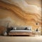 Slimy Marble: Brown Naturalistic Landscape Wall Covering For Living Room