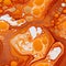 Slimy Marble: Orange And White Marbled Background With Colorful Biomorphic Forms