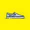 Slip-on skate shoes line icon