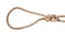 slipped figure-eight loop noose tied on jute rope