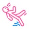 slipped man fall accident color icon vector illustration