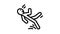 slipped man fall accident line icon animation