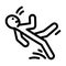 slipped man fall accident line icon vector illustration
