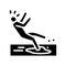 slipped puddle man accident glyph icon vector illustration