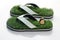 Slipper Flip Flop with Green Grass and butterfly