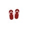 Slipper shoe pair beach travel vacation flop icon design