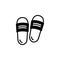 Slipper vector icon. Flip flops sign. Beach sneakers symbol. home shoes simple logo black on white. Sandals Traveling icon. Beach