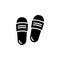 Slipper vector icon. Flip flops sign. Beach sneakers symbol. home shoes simple logo black on white. Sandals Traveling icon. Beach