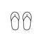 slippers, footwear, flip flops, fashion line icon on white background