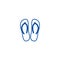 Slippers line icon concept. Slippers flat  vector symbol, sign, outline illustration.