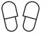 Slippers line icon. Home cozy soft footwear