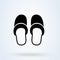 Slippers sign icon or logo. slipper home concept. Bedroom slippers vector illustration