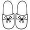 Slippers. The subject of domestic wardrobe. Vector illustration in doodle style. Contour on an isolated white background. Sketch.