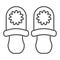 Slippers thin line icon. Home slipper vector illustration isolated on white. Footwear outline style design, designed for