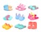 Slippers vector illustration set, cartoon flat home footwear collection in different colors, comfortable slipper shoes
