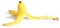 Slippery banana skin on a white background