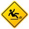 Slippery floor vector warning sign