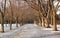 Slippery Pedestrian Walkway in Winter, Toronto, Ontario, Canada