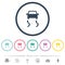 Slippery road dashboard indicator flat color icons in round outlines