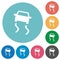 Slippery road dashboard indicator flat round icons