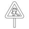 Slippery road icon, outline style