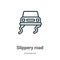 Slippery road outline vector icon. Thin line black slippery road icon, flat vector simple element illustration from editable