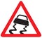 Slippery road vector sign