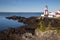 Slippery Rocks Lead to Canadian Lighthouse