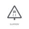 Slippery sign icon. Trendy Slippery sign logo concept on white b