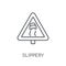 Slippery sign linear icon. Modern outline Slippery sign logo con