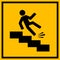 Slippery stairs warning sign
