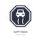 slippy road icon on white background. Simple element illustration from Transport concept
