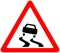 Slippy road road sign