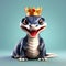 Slithering Majesty: 3D Illustration of a Cute King Cobra