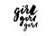 Slogan Girl phrase graphic vector Print Fashion lettering calligraphy