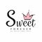Slogan graphics for t shirt. Sweet lettering with pink crown typography for t shirt print