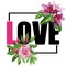 Slogan love flowers t-shirt print ver.2