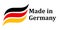 Slogan Made in Germany with colorful brush strokes painted flag - for stock