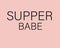 Slogan, supper babe illustration graphic vector on pink background.