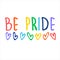 Slogan to expresses support for LGBT communities. Hand-lettered logo with rainbow-colored hearts