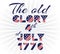 Slogan vector print for celebration design in vintage style on white background with text The old glory 4th of July 1776